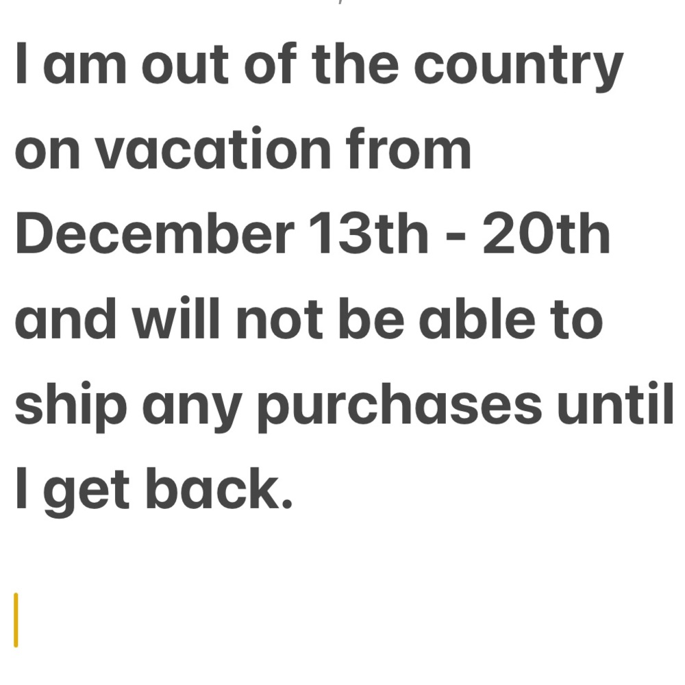 Vacation Notice!